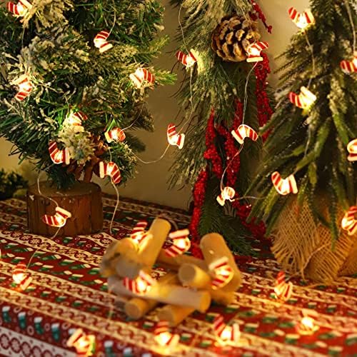 אורות גרב לחג המולד, 6.56ft 20 אורות מיתרי חג המולד LED, סוללה חמה לבנה חג המולד סנטה גרב אורות