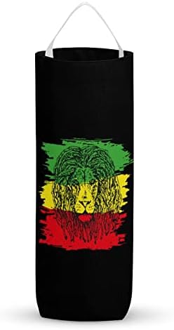 רגאיי-ראסטאפארי דגל האריה מכולת תיק רחיץ ארגונית מכשירי עם תליית לולאה לאחסון קניות אשפה שקיות