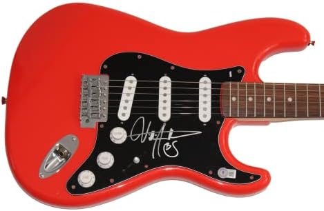 בילי מיתרים חתום חתימה בגודל מלא אדום פנדר סטראטוקסטר גיטרה חשמלית ג / בקט אימות בס קואה - צעיר