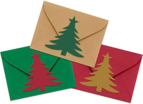 120 יחידות חג המולד מעטפת חותם מדבקות, עץ חג המולד תוויות החג שמח מדבקות עבור מתנת הזמנה ברכה כרטיס מעטפת בקבוק