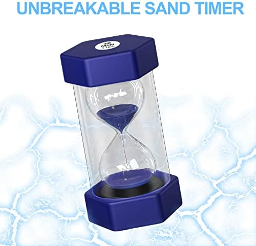 סוליאו שעון חול 90 דקות חול טיימר לילדים, גדול 6.3 אינץ בלתי שביר חול שעון, כחול פלסטיק חול שעון 90 דקות, צבעוני
