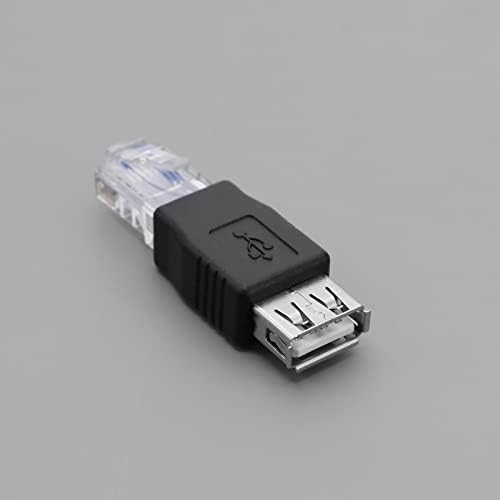 4PCS Ethernet to USB מתאם USB 2.0 נקבה עד RJ45 מחבר מתאם אתרנט USB העברת רשת העברת רשת מתאם אביזרים שחור