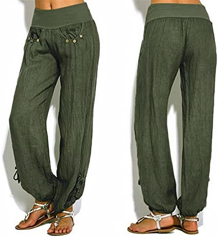 מכנסי קאפרי לנשים בתוספת גודל רופף רופף רוש יוגה טרקלין הרם מכנס S-5xl