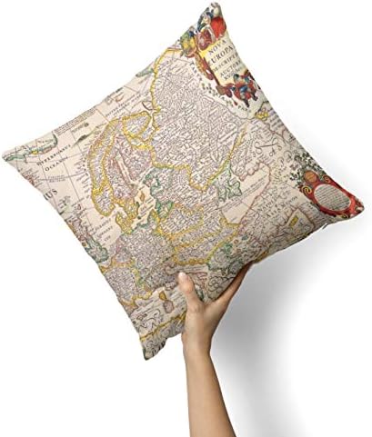 IIROV המפה האירופית של המלוכה - עיצוב בית דקורטיבי בהתאמה אישית מכסה כרית לזרוק מקורה או חיצוני לספה, מיטה