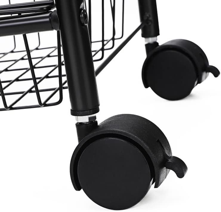 MMLLZEL 3 עגלת מטבח שכבה על גלגלים עם עגלת ידית לארון אמבטיה למטבח שחור לבן