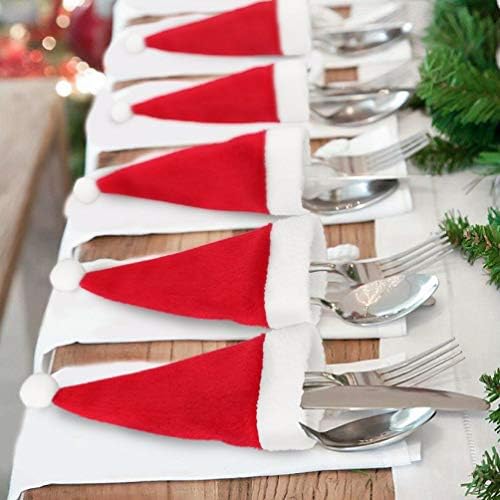 18 יחידות חג המולד כלי שולחן שקיות סנטה כובע כלי כסף מחזיק כלי שולחן סכינים מחזיק סכום שקיות עבור