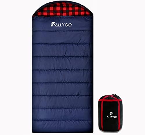 PallyGo 0 מעלות שק שינה כותנה שקי שינה פלנל למבוגרים מזג אוויר קר קמפינג חורף אפס מעלה מזג אוויר חם