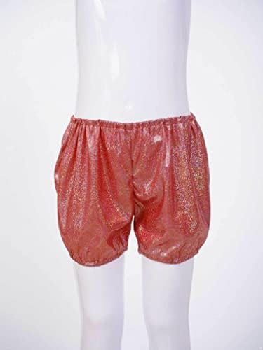 Hansber Kids בנות בנים בנים מנצנצים מכנסיים קצרים ומכנסיים חמים מכנסיים מתכתיים תלבושת ביצועים ריקוד