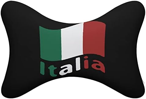 כרית צוואר דגל איטלקי מכונית כרית של 2 תמיכה בצוואר נוחה כרית ראש כרית ראש קצף זיכרון למושב רכב נסיעה