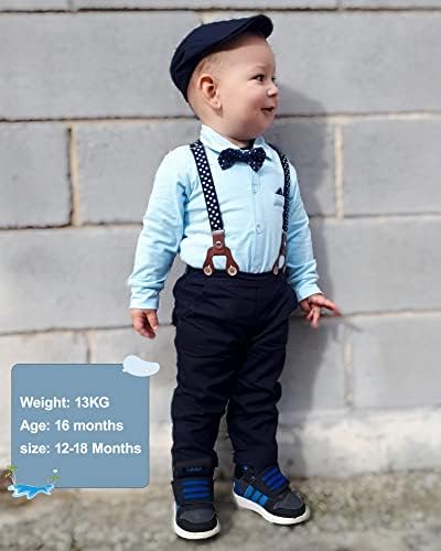 יאלט בגדי תינוקות בגדים לתינוק טוקסידו טוקסידו שרוול ארוך תלבושות חליפות חליפות + כובע כומו
