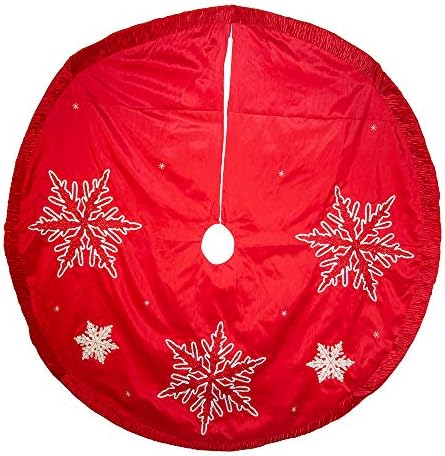 קורט אדלר פתית שלג רקומה וחצאית עץ קפלים, 60 אינץ ', אדומה