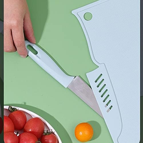 פלסטיק חיתוך לוח, פלסטיק שירות חיתוך לוח עם ידיות, בטוח רב תכליתי נייד פירות קרש חיתוך עם סכין תליית חור למטבח