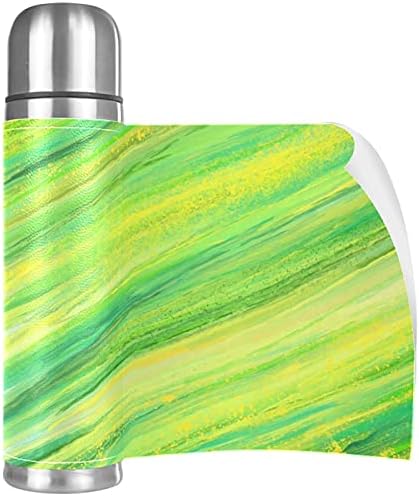 מופשט צבוע בצבע ירוק ואקום מבודד בקבוקי תרמוס נירוסטה 16oz, הוכחת דליפה לשימוש חוזר בקבוק מים ללא BPA עם
