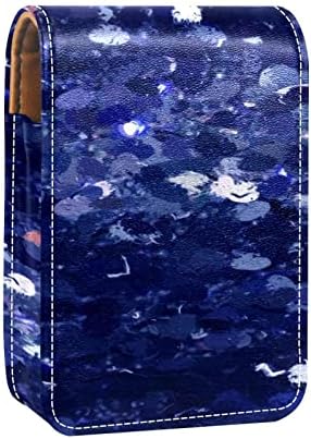חמוד נייד איפור תיק קוסמטי פאוץ, שפתון מחזיק איפור ארגונית, שמן ציור גרפיטי חיל הים כחול מופשט אמנות