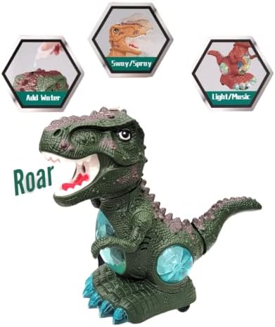 טי רקס דינוזאור צעצועי עם אור ומוסיקה, מים ערפל ריסוס, הליכה ומרגש חשמלי דינוזאור תינוק פעוט ילדים צעצוע