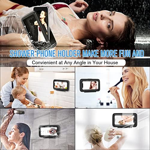 מחזיק טלפון מקלחת LC-Dolida אטום למים, טלפון סלולרי מתכוונן עומד בביתך בכל זווית, הפוך את ה-