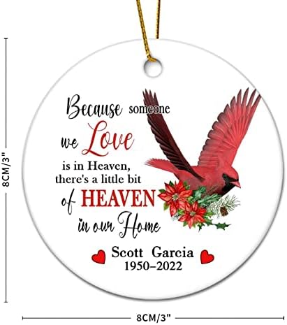 מותאם אישית חג המולד קישוט כי מישהו שאנחנו אוהבים הוא בשמים קרמיקה מזכרת אדום ציפור זיכרון 3.2