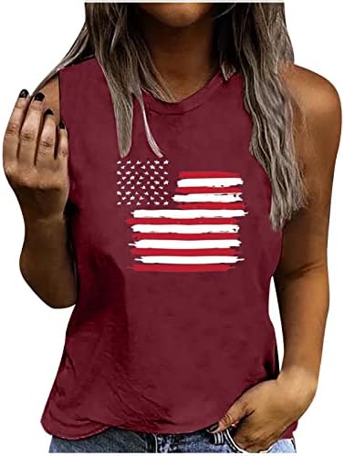 צמרות נשים גופיות דגל אמריקאיות לנשים חולצה פטריוטית 4 ביולי ארהב כוכבי דגל פסים פסים חולצת טריקו