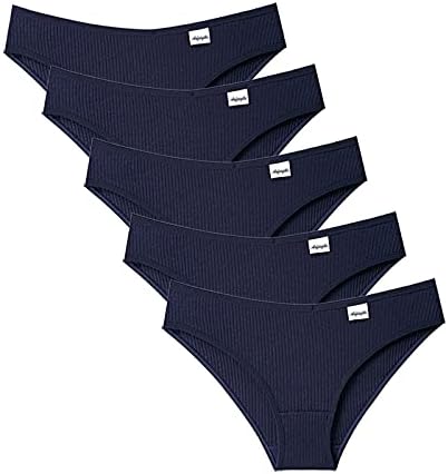 5 חבילות תחתונים קצרים לנשים ללא תצוגה תחתונים סקסית צבע מוצק סקסית מצולעת חוטיני ביקיני