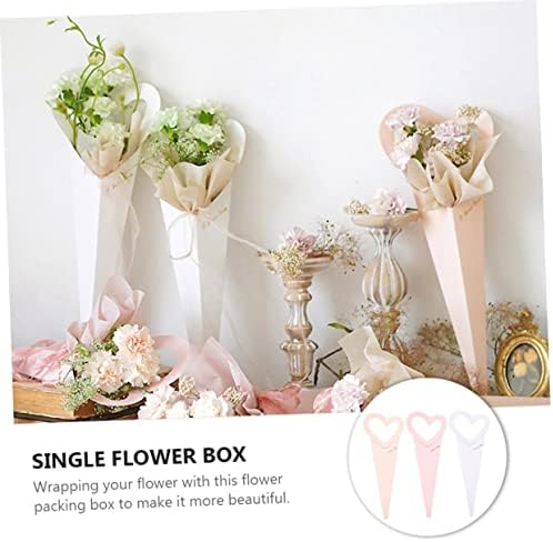 Stobok 45 יח 'ing מזדקן יצירתי פרחי פרחים פרחים בצורת חתונה צורת חתונה מפלגת יום נישואין קונוסים קראפט לב יחיד