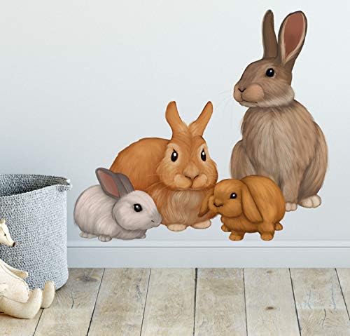 ארנב ארנב חורש יער חיות חיות ילדים מדבקות קיר -פעוטות פעוטות חדר פעוטות קיר עיצוב בנים ובנות