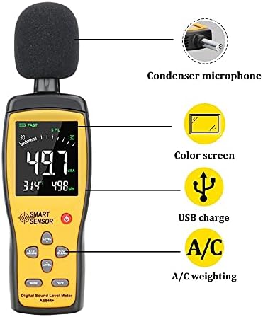 FZZDP דיגיטלי צליל רעש רמת מטר דציבלים בודק שמע 30 ~ 130 DBA צבע LCD תצוגת רכב מיקרופון DB METER