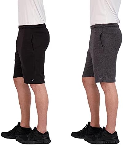 Unipro Mens צרפתית Terry Shorts Shorts 2 חבילות סווטריניטים אתלטיים עם כיסים זיעה מזדמנים קצרים לחדר כושר וספורט