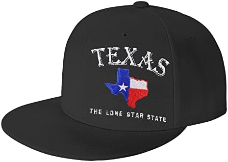 OASCUVER TEXAS LONE STARE SNAPBACK HAT, מפת דגל מדינת טקסס רקומה כובע בייסבול שטר שטוח