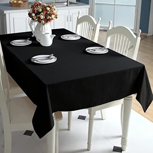 4 חבילות מפת שולחן פוליאסטר שחור לשולחנות מלבן בגודל 8 רגל, 60 בגדי שולחן מלבניים בגודל x126 אינץ