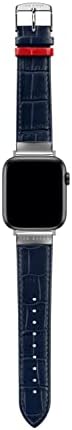 רצועת עור קרוקו כחולה של טד בייקר עבור Apple Watch®