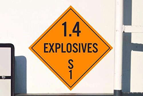 DL94P שלט סמן לאומי 1.4 שלט - חומרי נפץ 1, 10 3/4 אינץ 'x 10 3/4 אינץ', PS ויניל