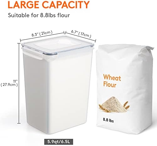 לייפוויט מיכלי אחסון מזון גדולים במיוחד 6.5 ליטר / 220 אונקיות 4 יחידות ומנת חמאה עם מכסה