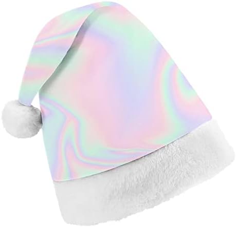 פסטל הולוגרפית רדיד חג המולד כובע אישית סנטה כובע מצחיק חג המולד קישוטים