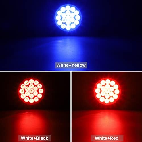 2 יחידות 4 אינץ 'סיבוב כפול סיבוב אדום עצור הפעל אורות זנב לאורות עזר כחולים 19 דיודות עם לולאת