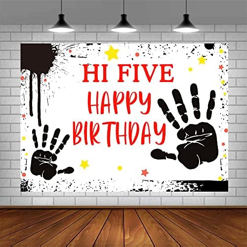ABLIN 7x5ft שמח יום הולדת 5 יום הולדת HI חמש קישוטי מסיבת יום הולדת חמש
