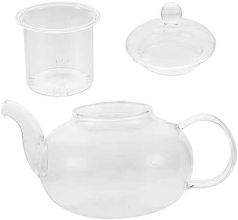 Luxshiny 2 PCS זכוכית פרח זכוכית תה זכוכית תה קומקומיות תה זכוכית סט שקוף בורוסיליקט גבוה להכין תה
