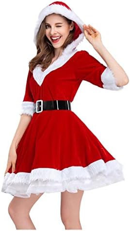 חג המולד שמלה לנשים אדום ירוק חג שמלות סנטה קלאוס תלבושות רטרו קוספליי המפלגה סלעית מקסי שמלה
