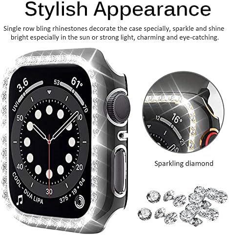 מארז קריסטל של Ankang Diamond עבור Apple Watch 7 6 SE 40 ממ 44 ממ 41 ממ 45 ממ IWatch Series