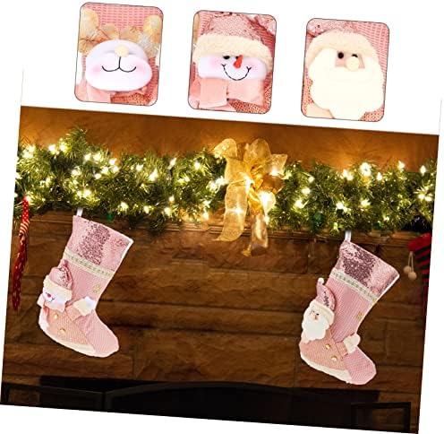 OperitAcx 3 PCS גרבי חג המולד גרב גרבי גרביים מצוירים גרבי יליד תפאורה סנטה קלאוס גרביים גרביים שלג תליונים
