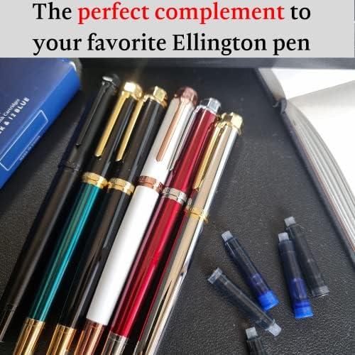 אלינגטון עטים 24 מארז עט נובע דיו מילוי-12 שחור & מגבר; 12 כחול בינלאומי סטנדרטי גודל מחסניות-פרימיום איכות