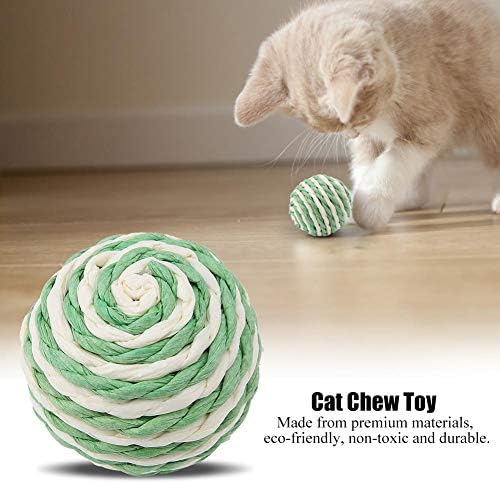 צעצוע של צעצוע לעיסה עמיד צעצוע של צעצוע נשיכה לא רעיל, כדור חתול ידידותי לסביבה, מתנה נפלאה לחתולים חתולים