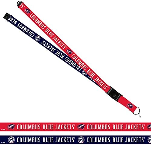 RICO תעשיות קולומבוס ז'קטים כחולים שרוך NHL אביזר פרימיום עם קליפ כפתורים וקצה פריצה