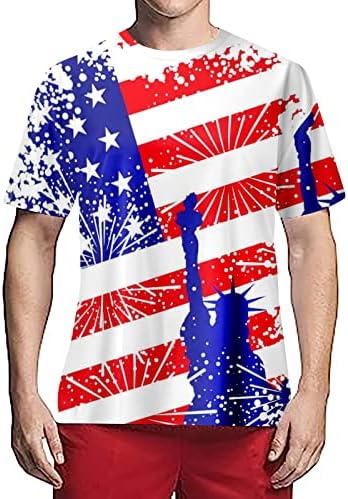 BMISEGM חולצות שמלת גברים בקיץ Mens ארהב דגל ארהב פטריוטית אמריקאית חולצת T