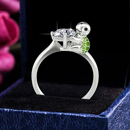 נשות יסטו טבעת תכשיטים מצוירים צב ריינסטון ריינסטון טבעת טבעת ריינסטון טבעת גיאומטרית צורה גיאומטרית