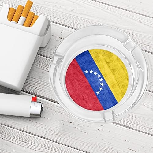 דגל של וונצואלה מאפרה סיגריות עגולות סיגריות מגש אפר לקישוט מקורה למשרד ביתי