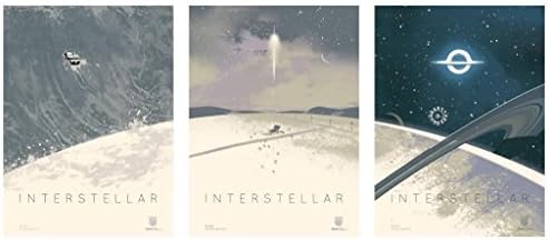 סט -כוכבים 12 x16 סט של 3 כרזות סרטי פרומו מקוריים 2014 IMAX CHRISTOPHER NOLAN