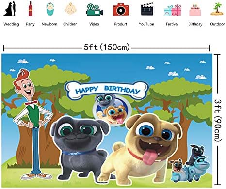 קריקטורה גור כלב חברים יום הולדת רקע בני ילדי תינוק מקלחת שמח מסיבת יום הולדת צילום רקע עוגת שולחן