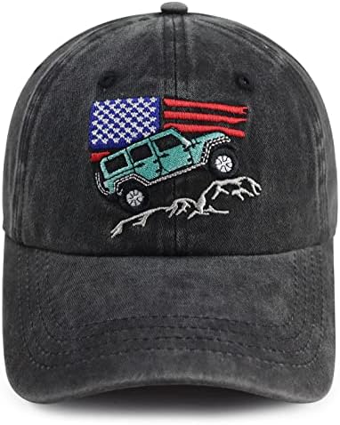 אמריקאי דגל רכב כובע לגברים, מצחיק מתכוונן שטף כותנה רקום ארהב הר מחוץ לכביש מכוניות כובע
