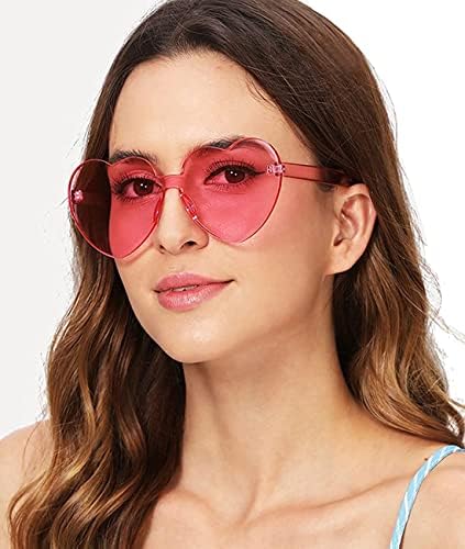 לב בצורת ללא שפה משקפי שמש, ג 'לי פאדג' סדרת לב משקפי שמש מסיבת רווקות מגניב משקפי שמש 8 חבילה, צבעוני
