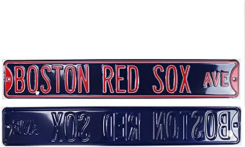 בוסטון רד סוקס שדרת רישיון רשמית פלדה אותנטית 36x6 כחול לבן NCAA שלט רחוב